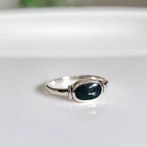 Sterling Silver Onyx Ring, Black Stone Ring, Onyx Ring for Women, 925 Stamped